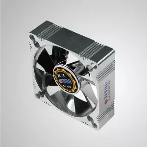EMI / FRI Koruması ile 12V DC 80mm Alüminyum Çerçeveli Soğutma Fanı - 80mm alüminyum çerçeveli soğutma fanı yaptık, daha güçlü ısı dağılımı ve sağlam yapısı var.
